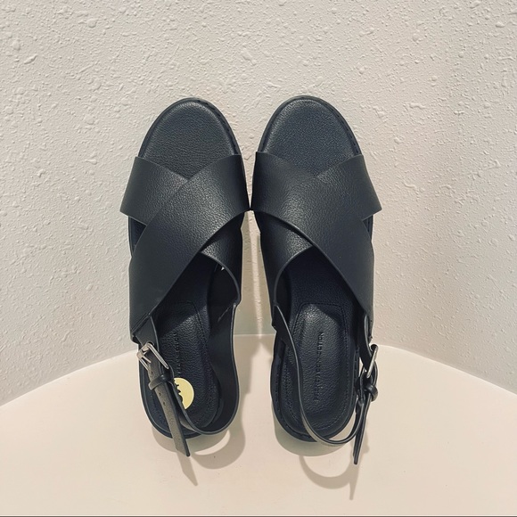 French Connection Rowan Criss Cross Black Chunky Heel Sandals Size 9 NEW - Picture 9 of 12